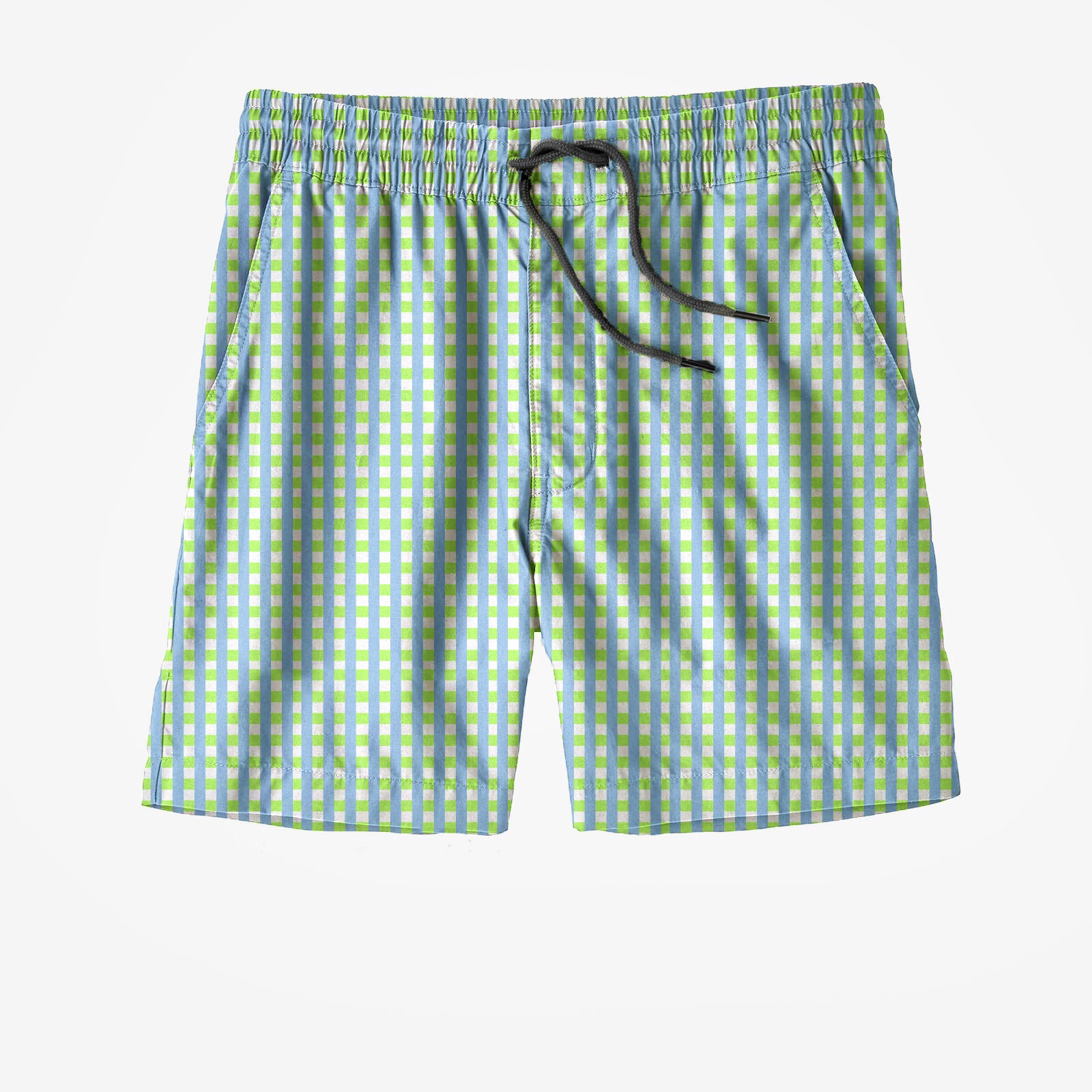 Light Blue and Green Swim Trunks