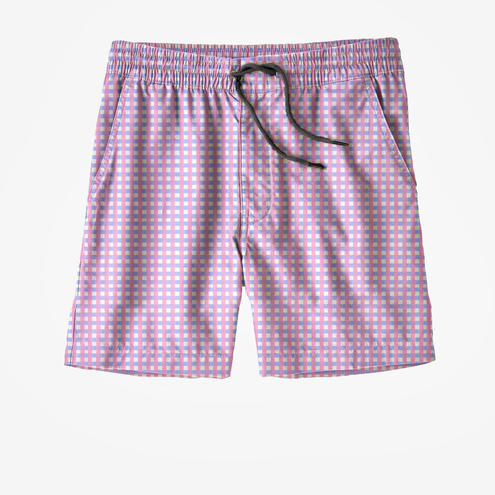 pink and blue swim trunks