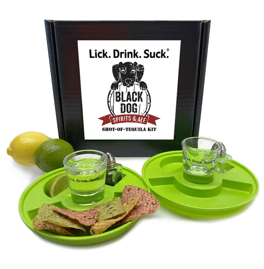 Lick. Drink. Suck.® Black Dog Spirits & Ale Shot-of-Tequila Kit