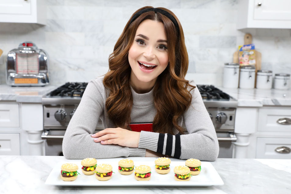 Rosanna Pansino makes Riverdale Jughead Hamburger Cookies on Nerdy Nummies