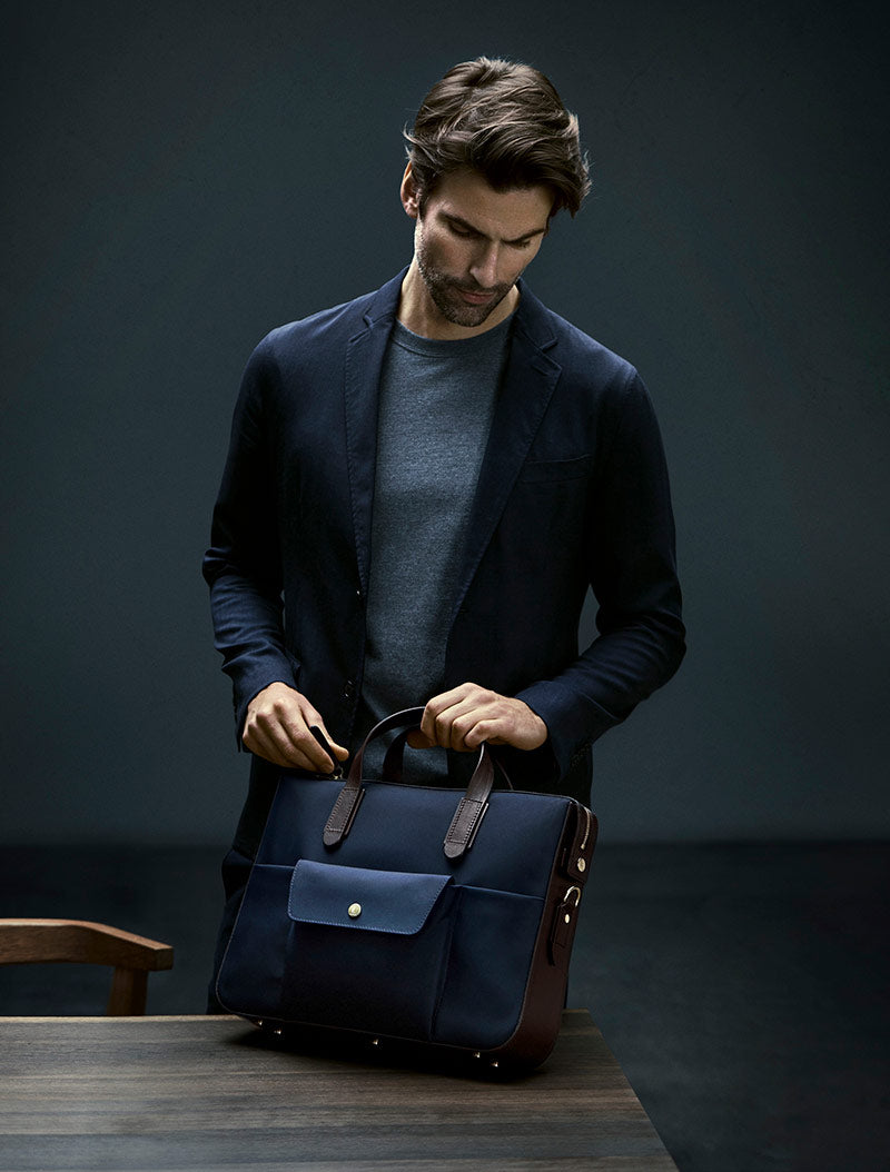 Navy Briefcase | Quality Italian Nylon | Danish Design – Mismo Official