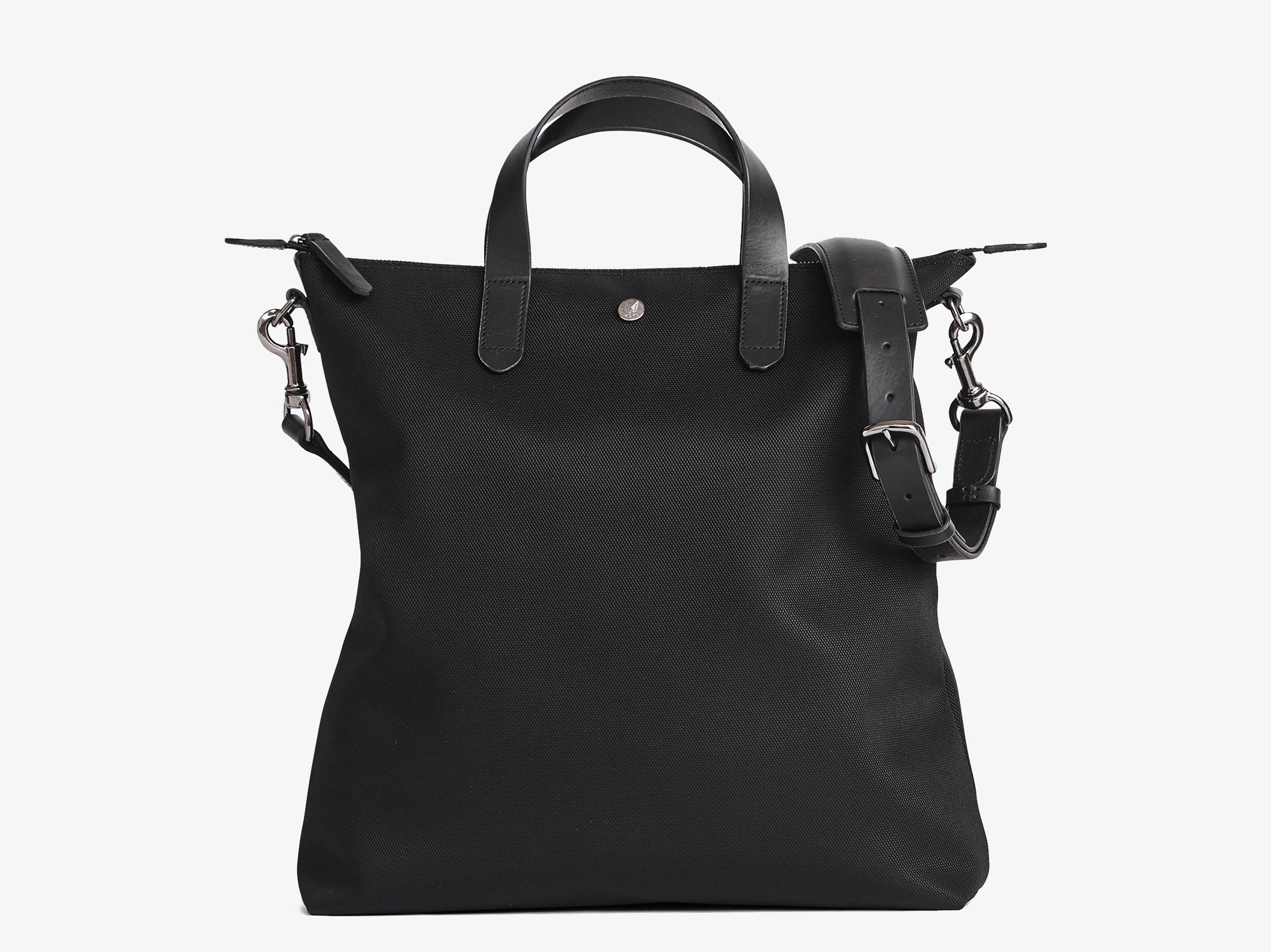 black shopper handbag