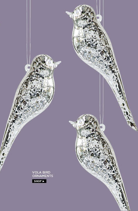 Vola Bird ornaments in silver