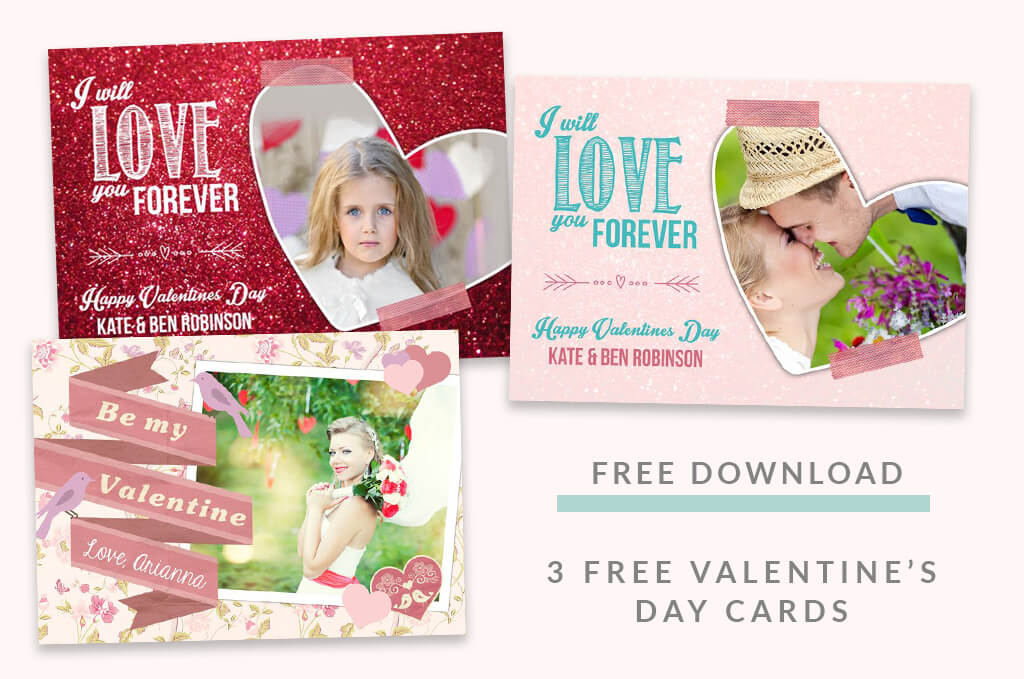 3 Free Valentines Day Card Templates - Pretty Presets for Lightroom
