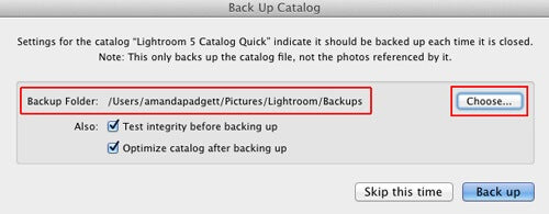 Backup Lightroom Catalog