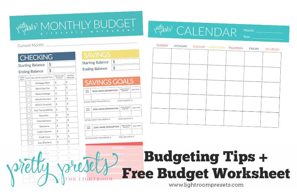 Budget Worksheet & Budgeting Tips (Free Download) - Pretty ...