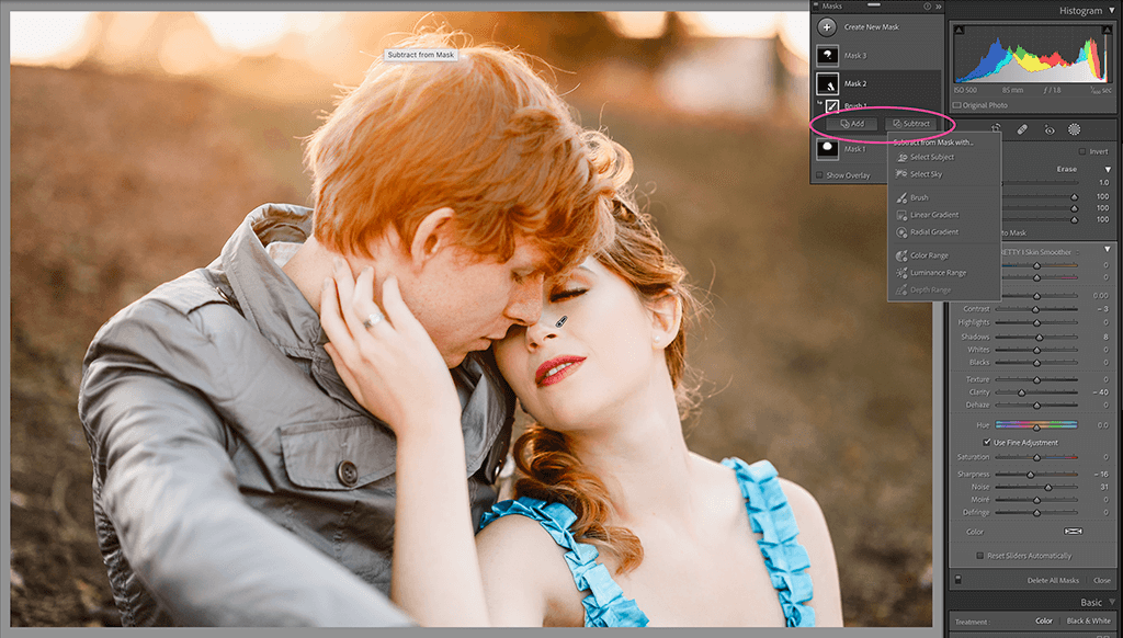 How to Add or Subtract from a mask in Lightroom