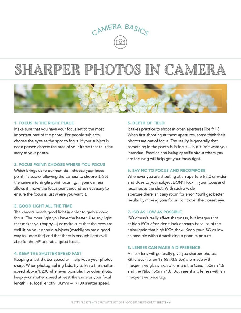 how to get sharp photos