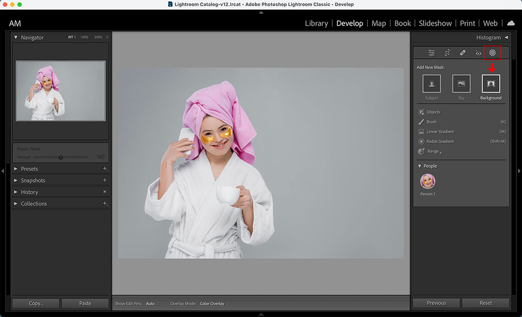 Changing Background Color in Lightroom