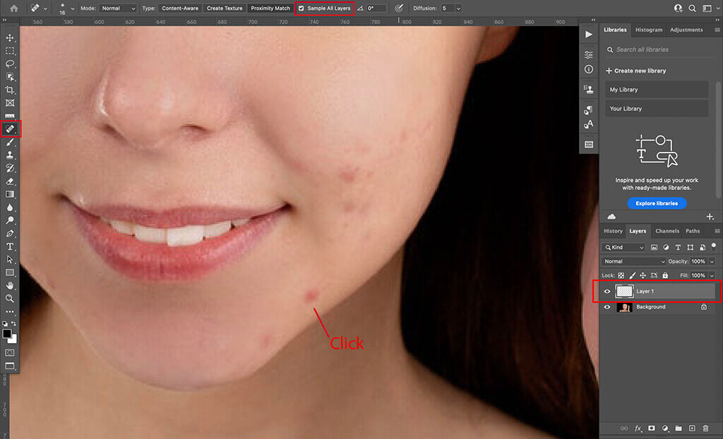 How to Remove Blemishes in Photoshop - Pretty Presets for Lightroom