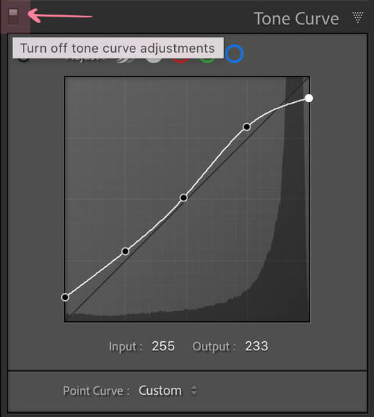 Lightroom CC Tone Curve