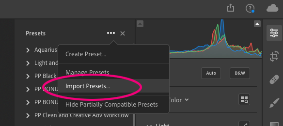 Installing Your Pretty Presets In Adobe Lightroom Cc