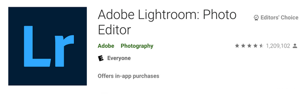 lightroom mobile playstore