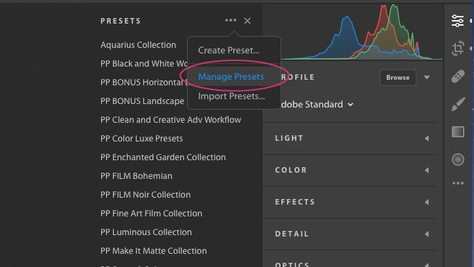 how to use a preset in Lightroom app