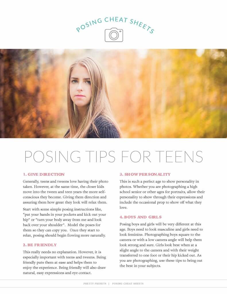 Free Teen Posing Guide