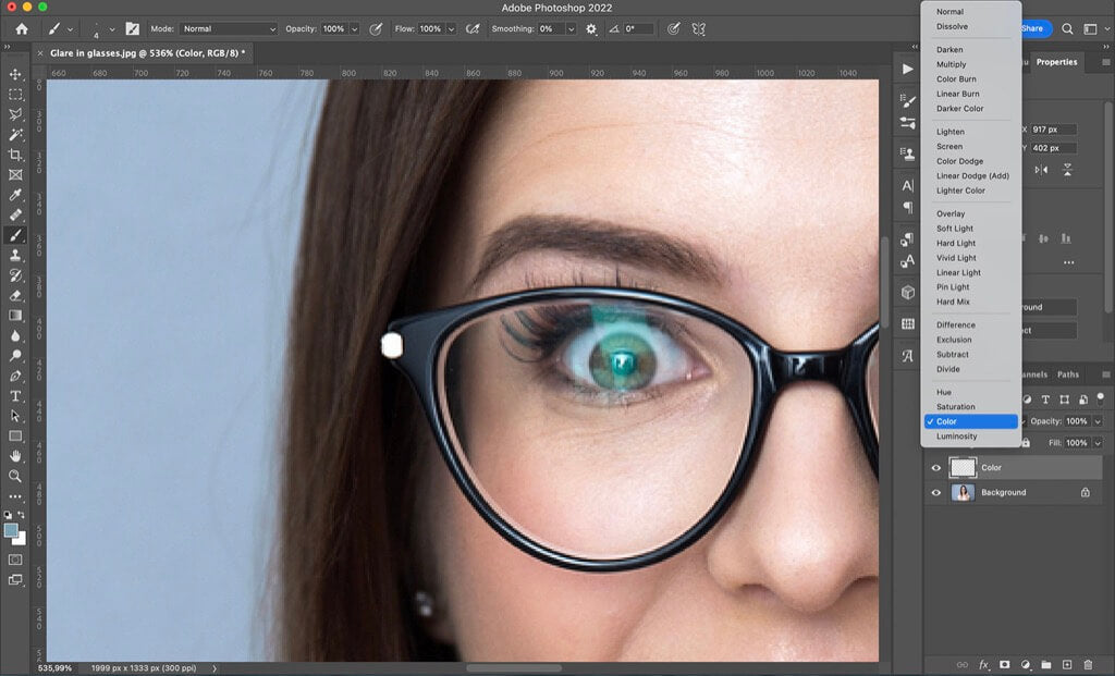 Remove Glasses Glare Photoshop