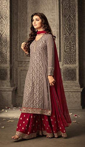 Delisa Indian/Pakistani Ethnic Wear Georgette Plaazosharara for Women