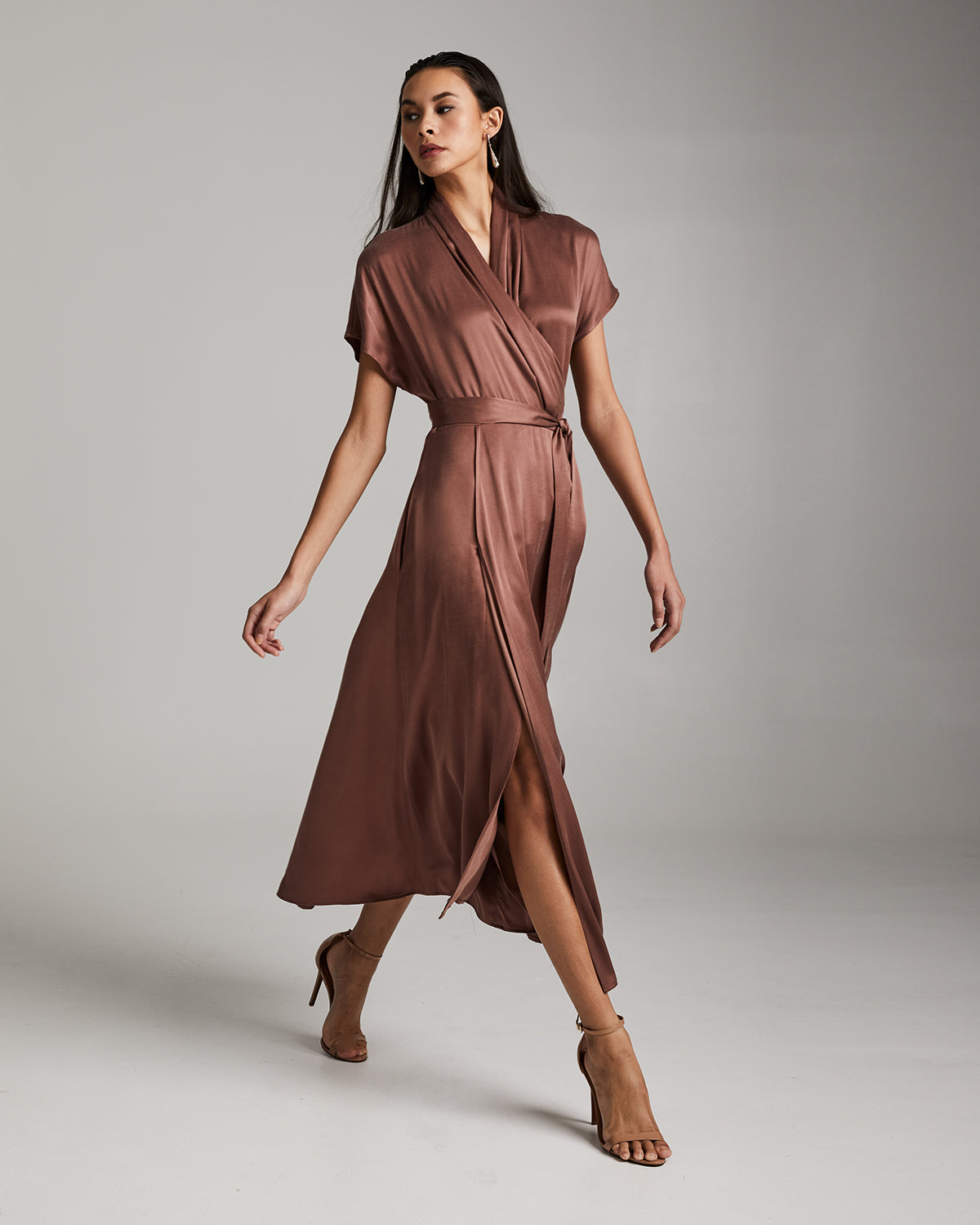 Butterfly Wrap Dress in Cupro