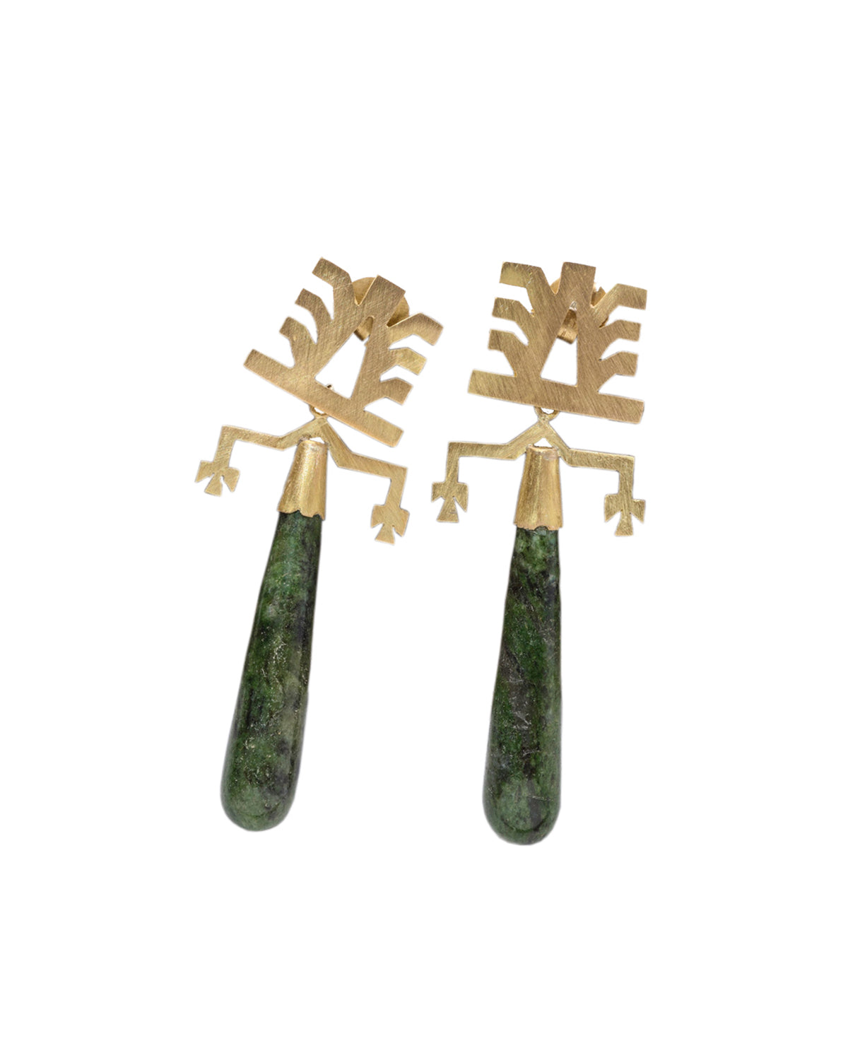 Millapani Tumbled Green Quartz Drop Earrings