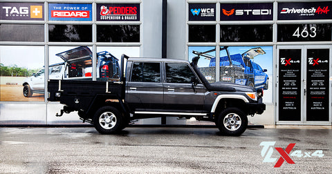 Photo of Toyota LC79 fitted with an aluminium ute tray in Perth WA.