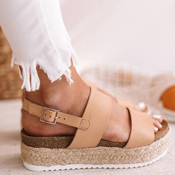 casual espadrille platform sandals