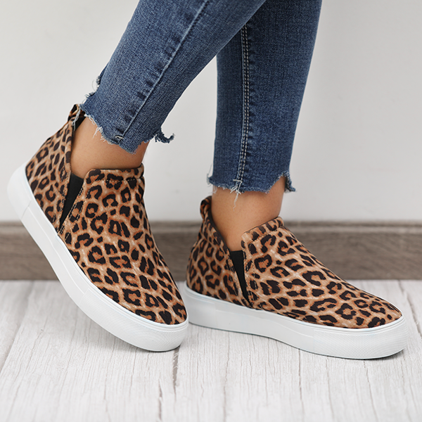 Calledbest Women Leopard Casual Sneakers