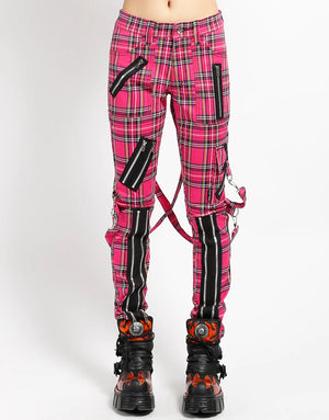 Tripp NYC Pink Plaid Bonage Pants - Posers Hollywood