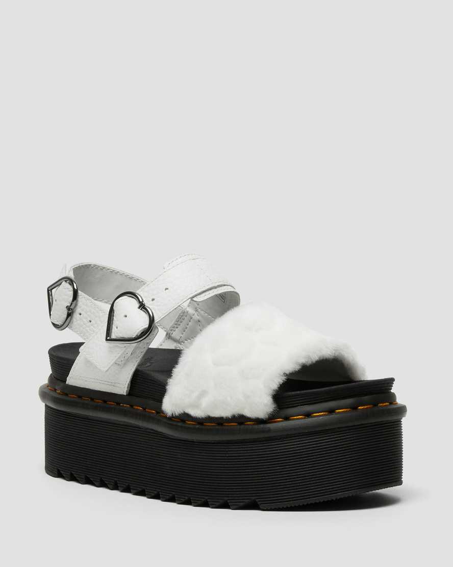 faux fur platform slippers