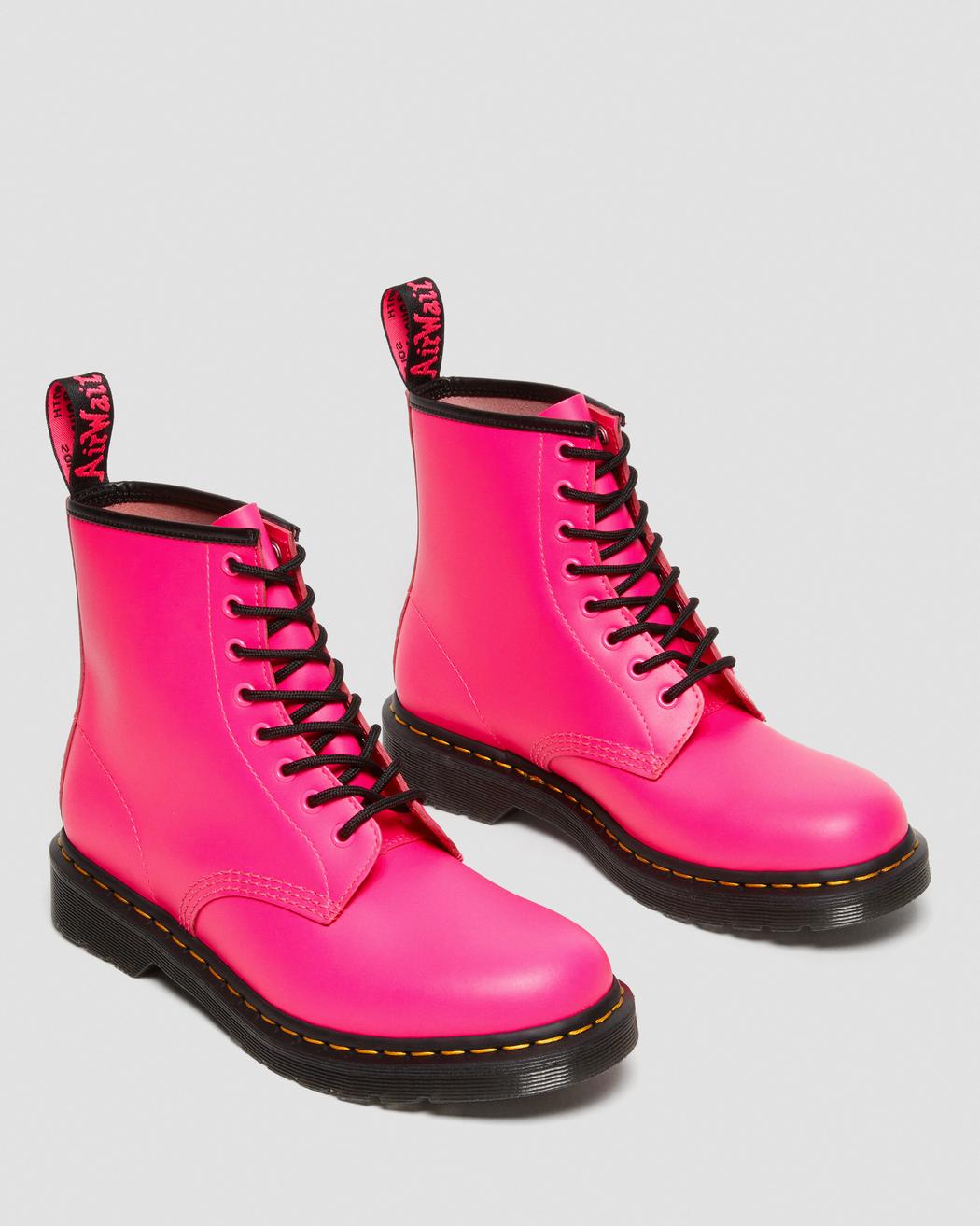 hot pink lace up boots