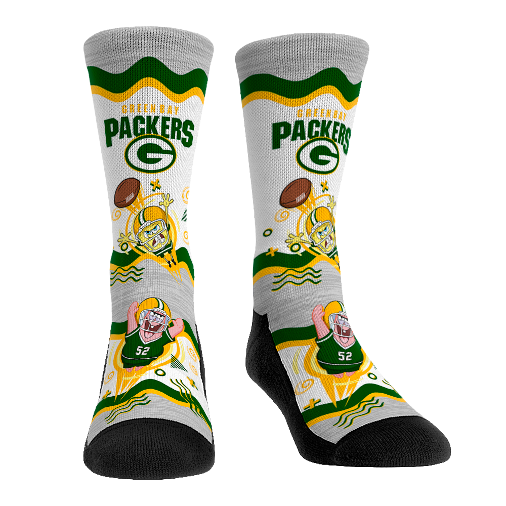 Green Bay Packers - SpongeBob SquarePants Socks - Heather - Rock 'Em Socks