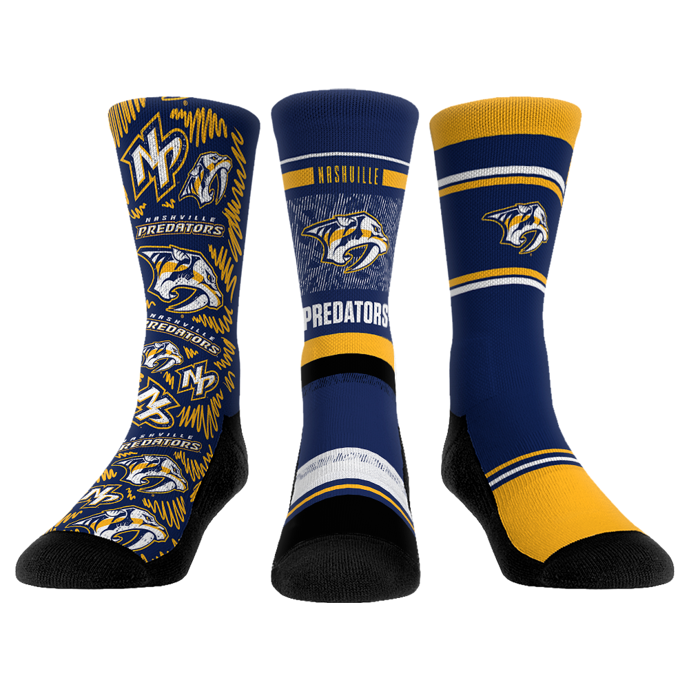 Nashville Predators Socks - 3-Pack - NHL Socks - Rock 'Em Socks
