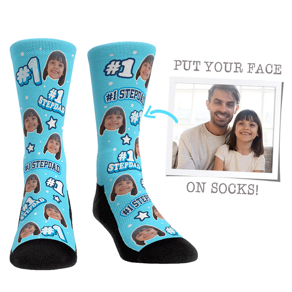 Custom Face Socks 1 Stepdad Rock Em Socks Best Fathers Day T 