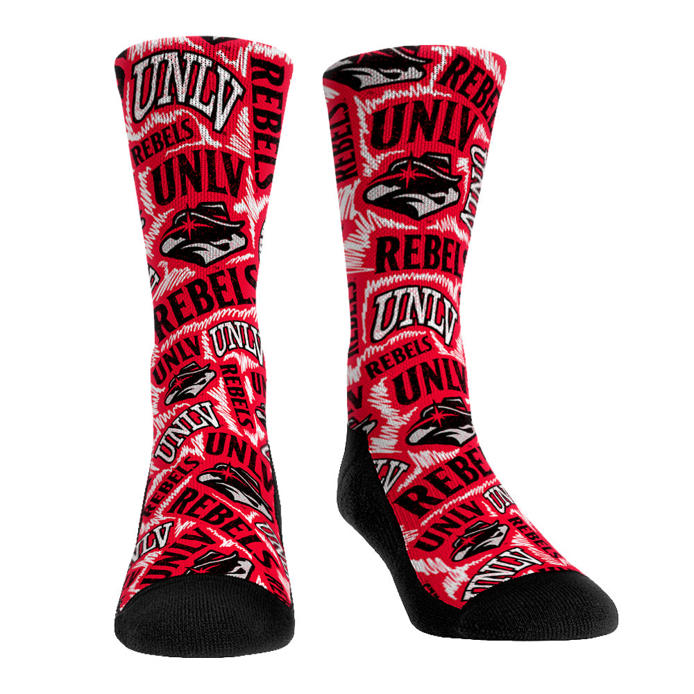 UNLV Rebels Socks - Logo Sketch - Rock 'Em Socks
