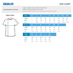 Gildan G640 Size Chart