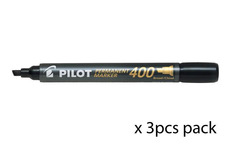 Permanent Marker 400 - Marker Pen - Broad Chisel Tip - 3pcs set