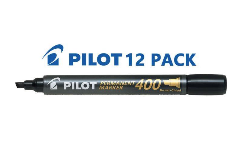 Permanent Marker 400 - Marker Pen - Broad Chisel Tip - 12 pcs Box