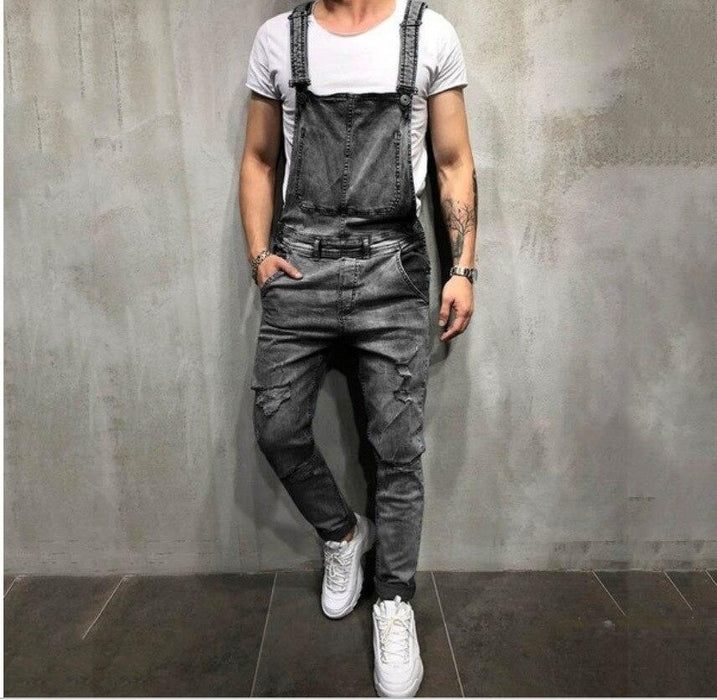 mens ripped dungarees