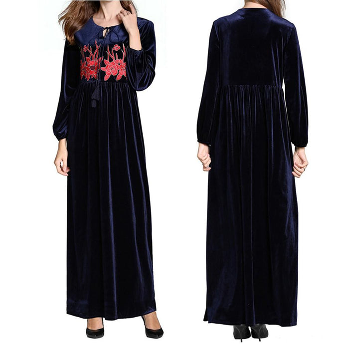 trumpet sleeve maxi dress