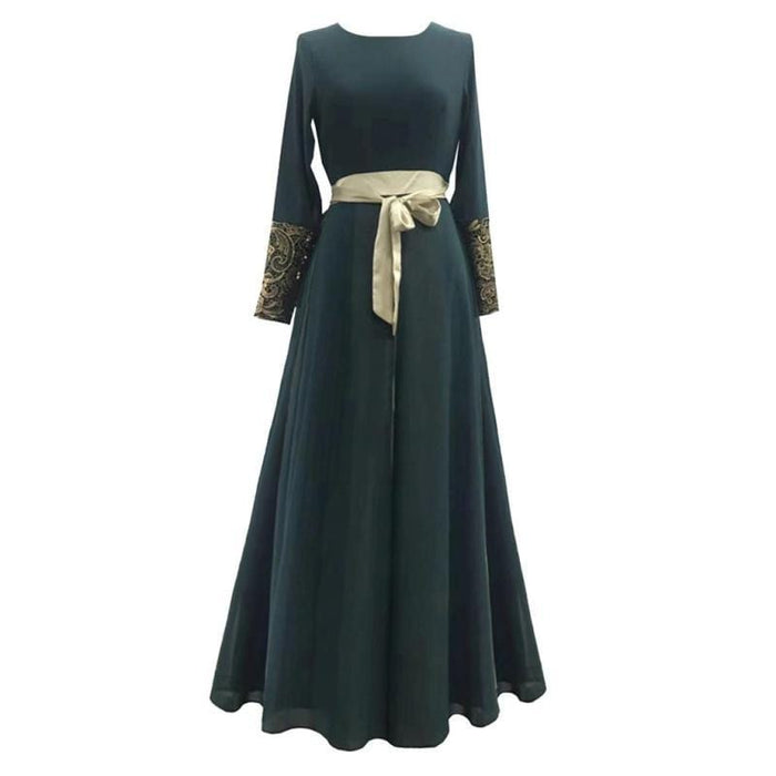 trumpet sleeve maxi dress