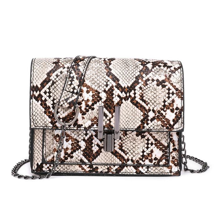 snake print chain bag