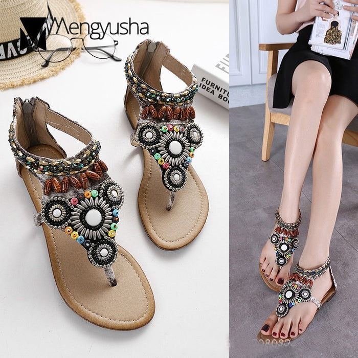 colorful beaded sandals