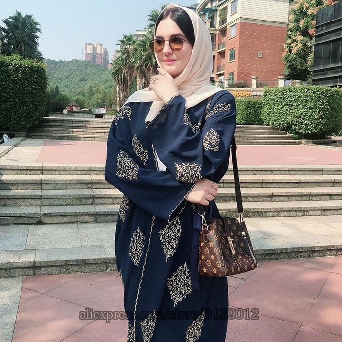 Nieuw Dubai Open Abaya Kimono Muslim Hijab Dress Kaftan Abayas Islamic XM-48
