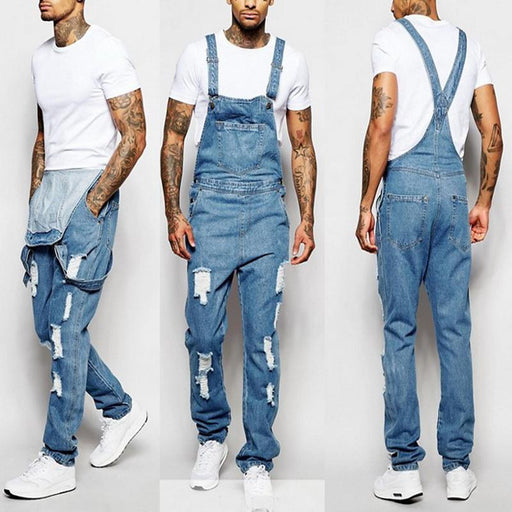 ripped denim overalls mens