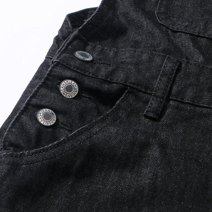 black denim bib overalls