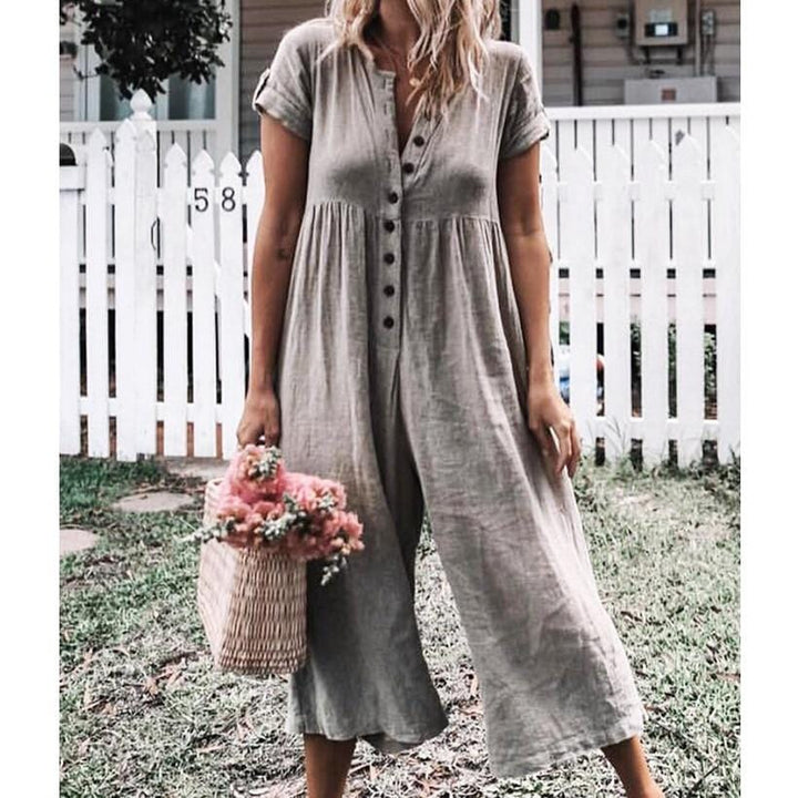 casual short sleeve jumpsuit