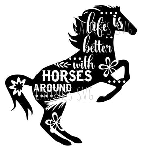Download Svg Design Life Is Better With Horses Instant Download Georgia Southern Glitter