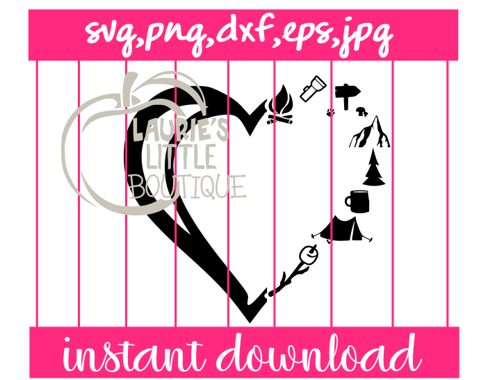 Download Svg Design Instant Download Heart Camping Svg Png Dxf Eps Jpg Georgia Southern Glitter