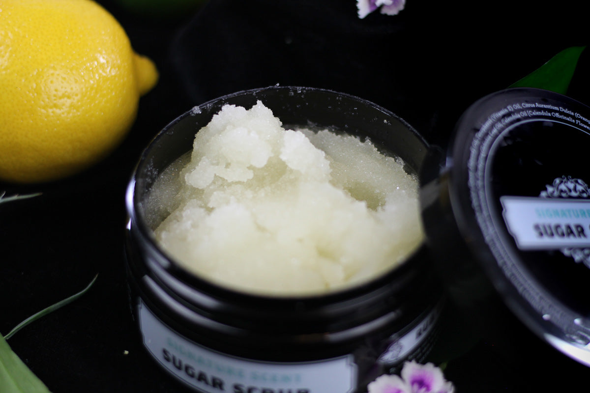 Sugar Scrub with sweet almond oil is gentle enough for the face