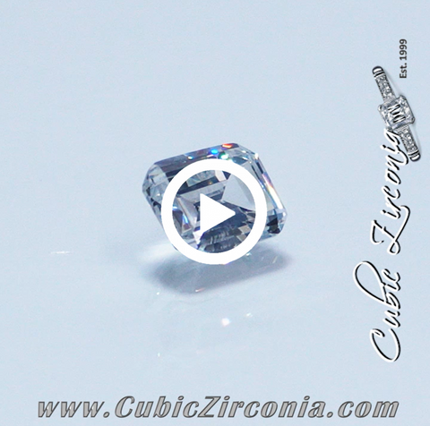 Cubic Zirconia loose stone Emerald cut 360 video