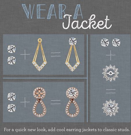 how to wear earring jackets for stud earrings